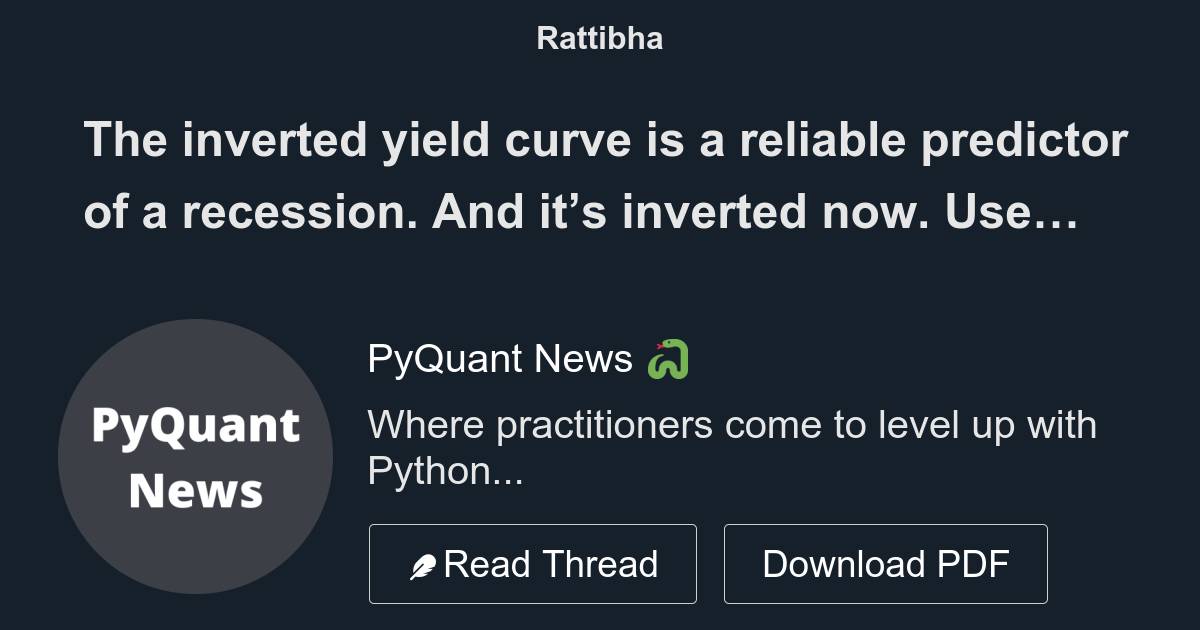 The inverted yield curve is a reliable predictor of a recession. And it ... image.