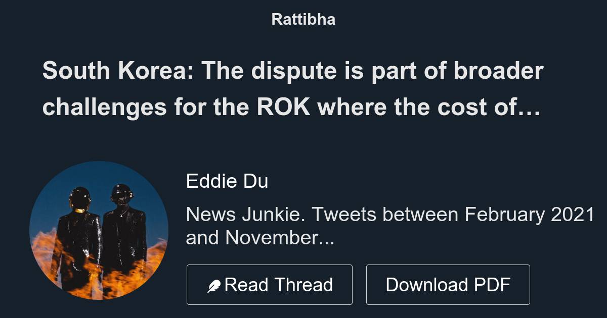 South Korea The dispute is part of broader challenges for the ROK