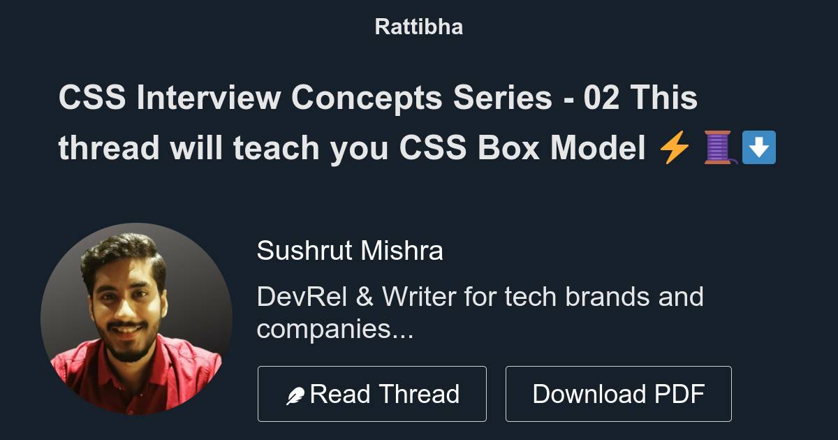 CSS Interview Concepts Series 02 This thread will teach you CSS Box