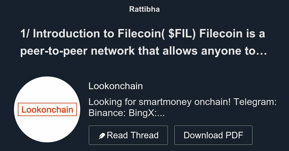 1/ Introduction to Filecoin( FIL) Filecoin is a peertopeer network