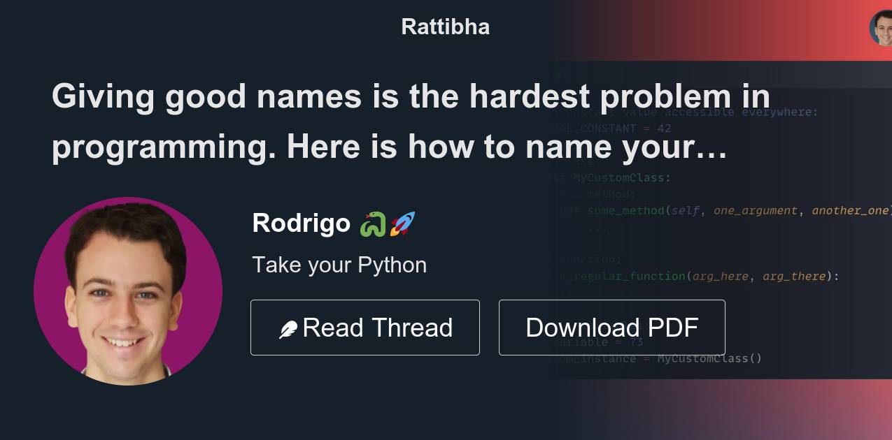 Giving good names is the hardest problem in programming. Here is how to ...