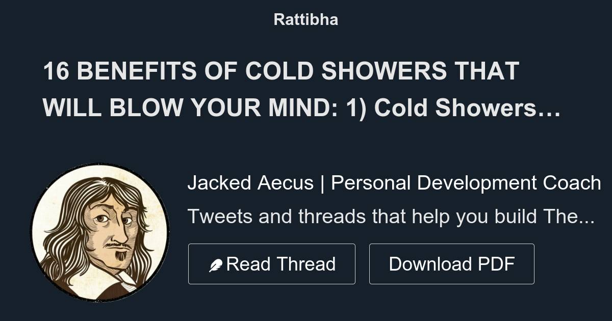 16 Benefits Of Cold Showers That Will Blow Your Mind Thread From