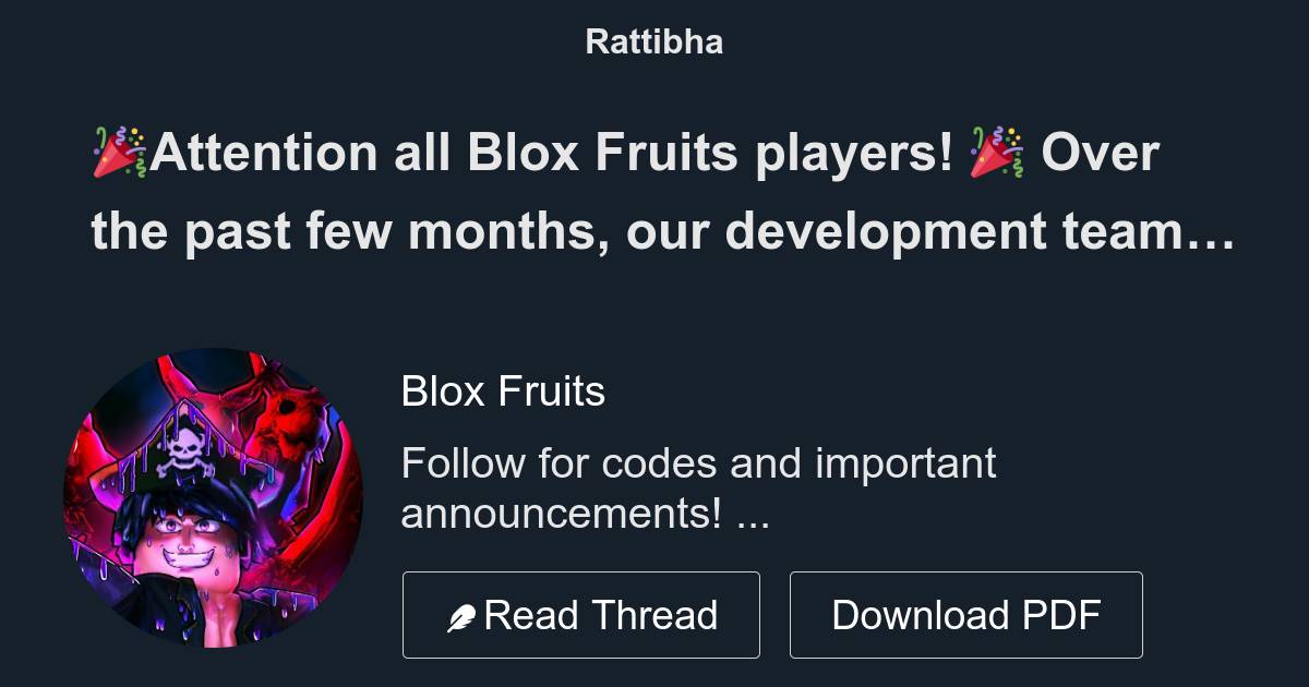 Blox Fruits on X: 🎉Attention all Blox Fruits players! 🎉 Over
