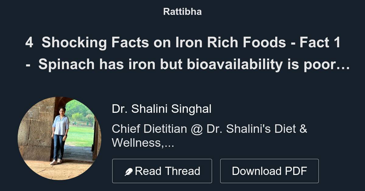 4 Shocking Facts on Iron Rich Foods Fact 1 Spinach has iron but