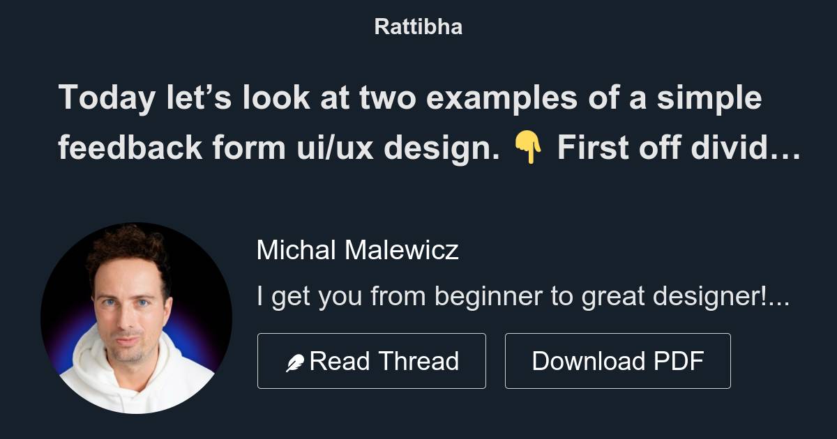 Today let’s look at two examples of a simple feedback form ui/ux design ...