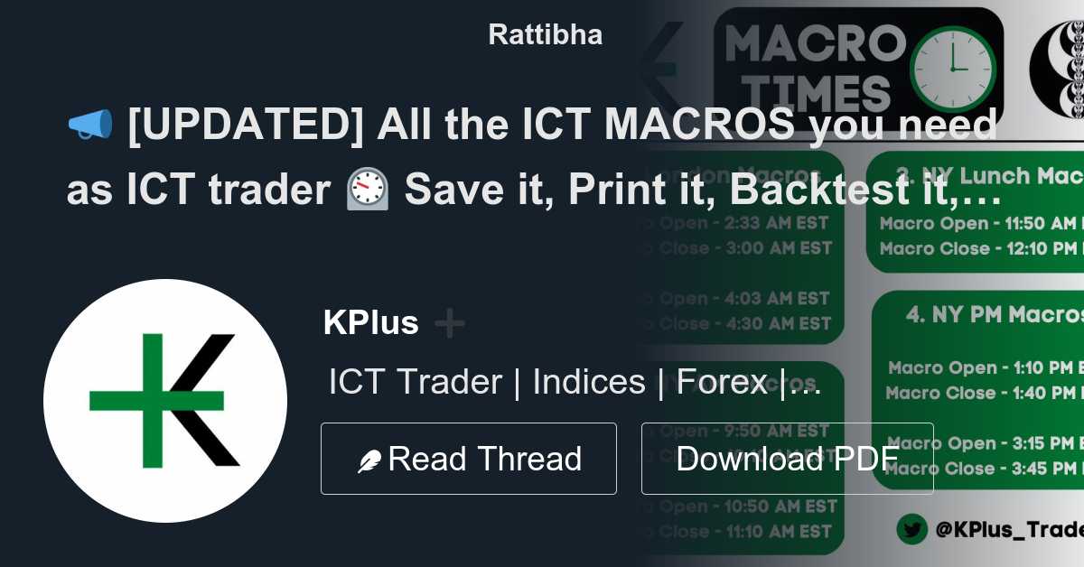  updated all the ict macros you need as ict trader save it print