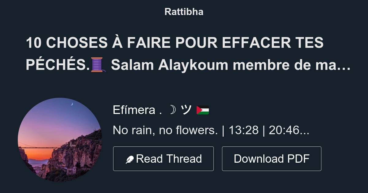 10 CHOSES À FAIRE POUR EFFACER TES PÉCHÉS.🧵 المسلسل من Efímera . ☽ ツ 🇵🇸 Lafeestodo_ رتبها