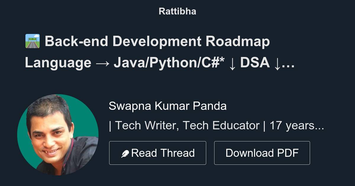  back end development roadmap language java python c dsa 