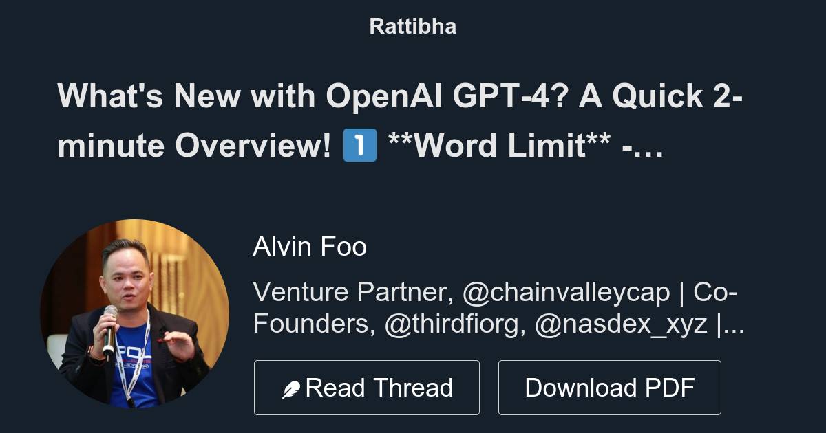 What s new with openai gpt 4 a quick 2 minute overview 1 word
