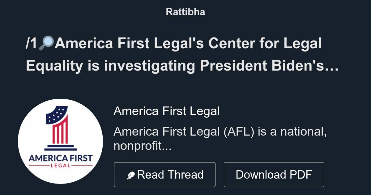 /1🔎America First Legal's Center For Legal Equality Is Investigating ...