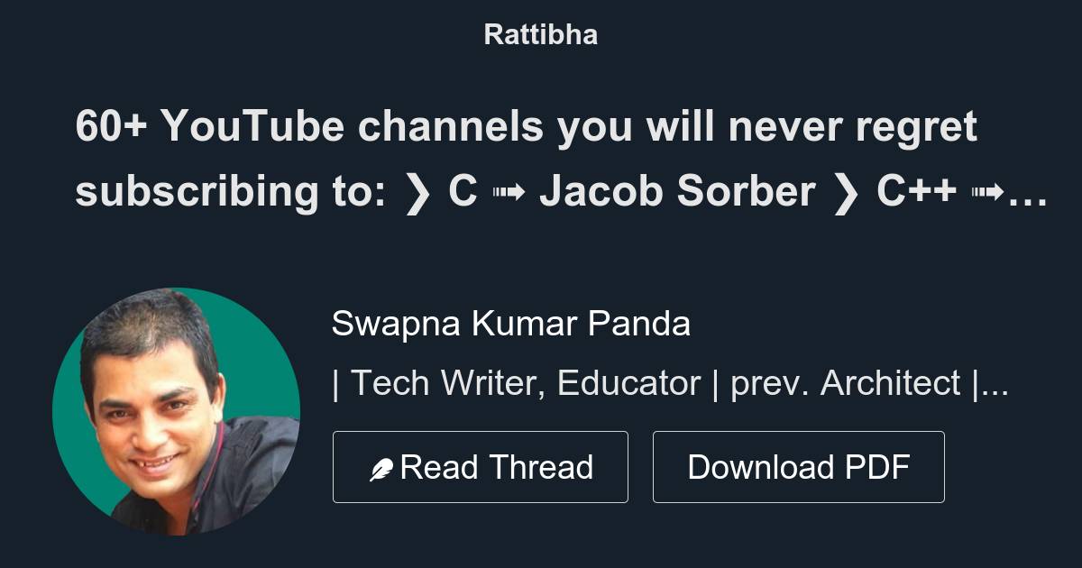 60+ YouTube channels you will never regret subscribing to C Jacob