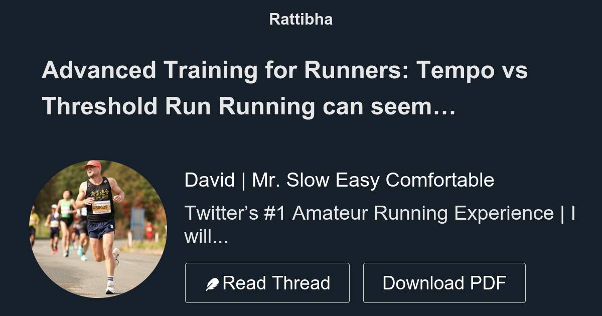 What Tempo Runs and Threshold Running Are All About