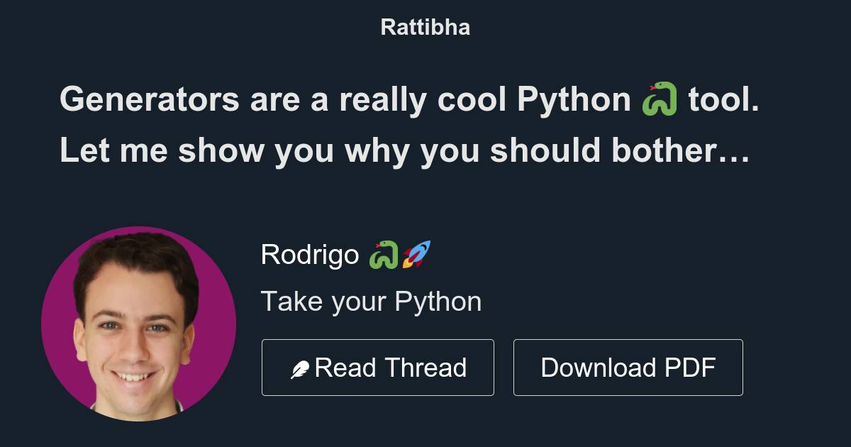 Generators are a really cool Python 🐍 tool. Let me show you why you ...