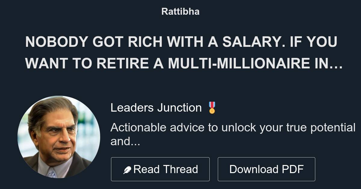 Nobody Got Rich With A Salary If You Want To Retire A Multi Millionaire In The Next 5 Years 