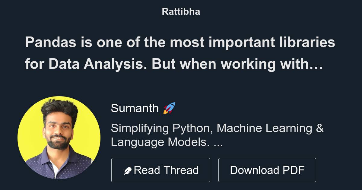 Pandas is one of the most important libraries for data analysis but
