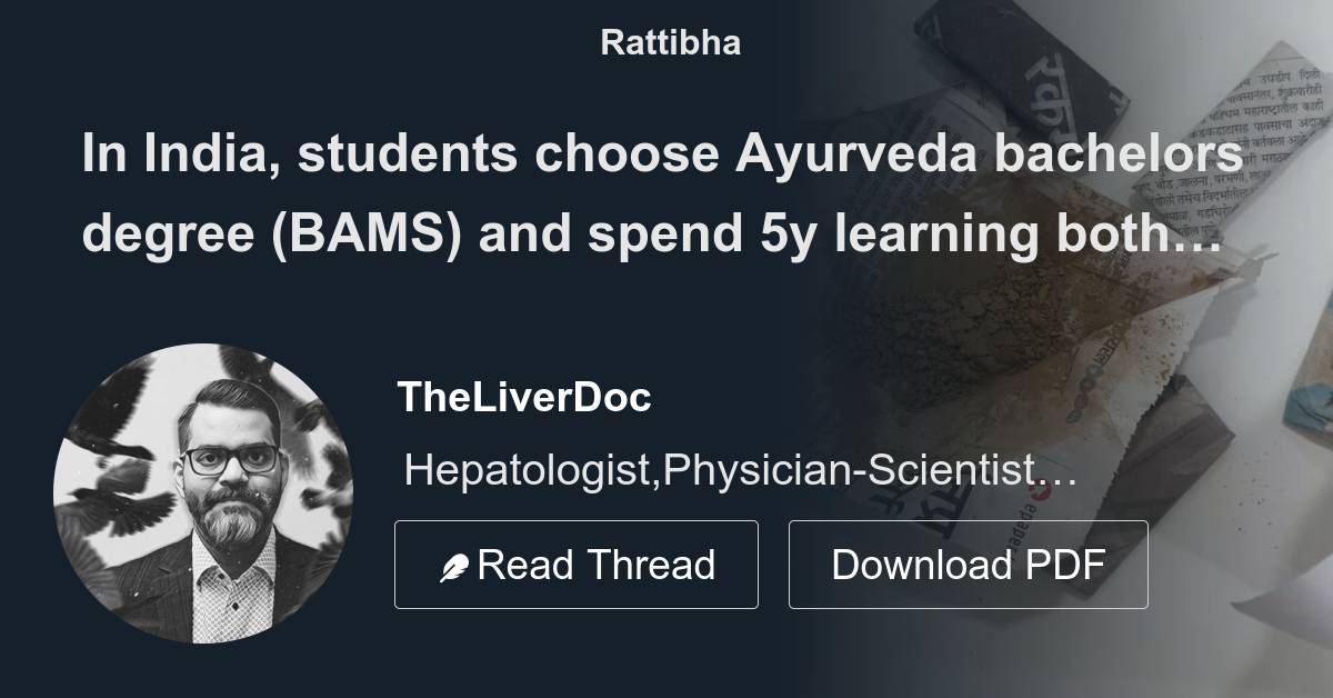 In India, students choose Ayurveda bachelors degree (BAMS) and spend 5y