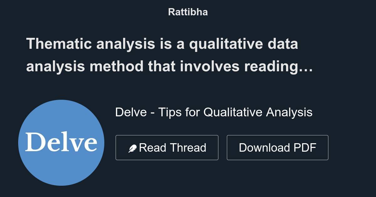 How to Do Thematic Analysis — Delve