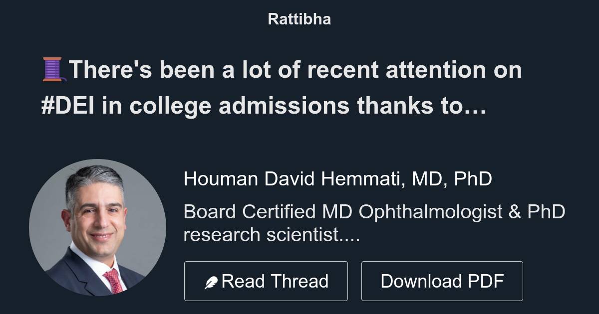 🧵There's been a lot of recent attention on #DEI in college admissions ...