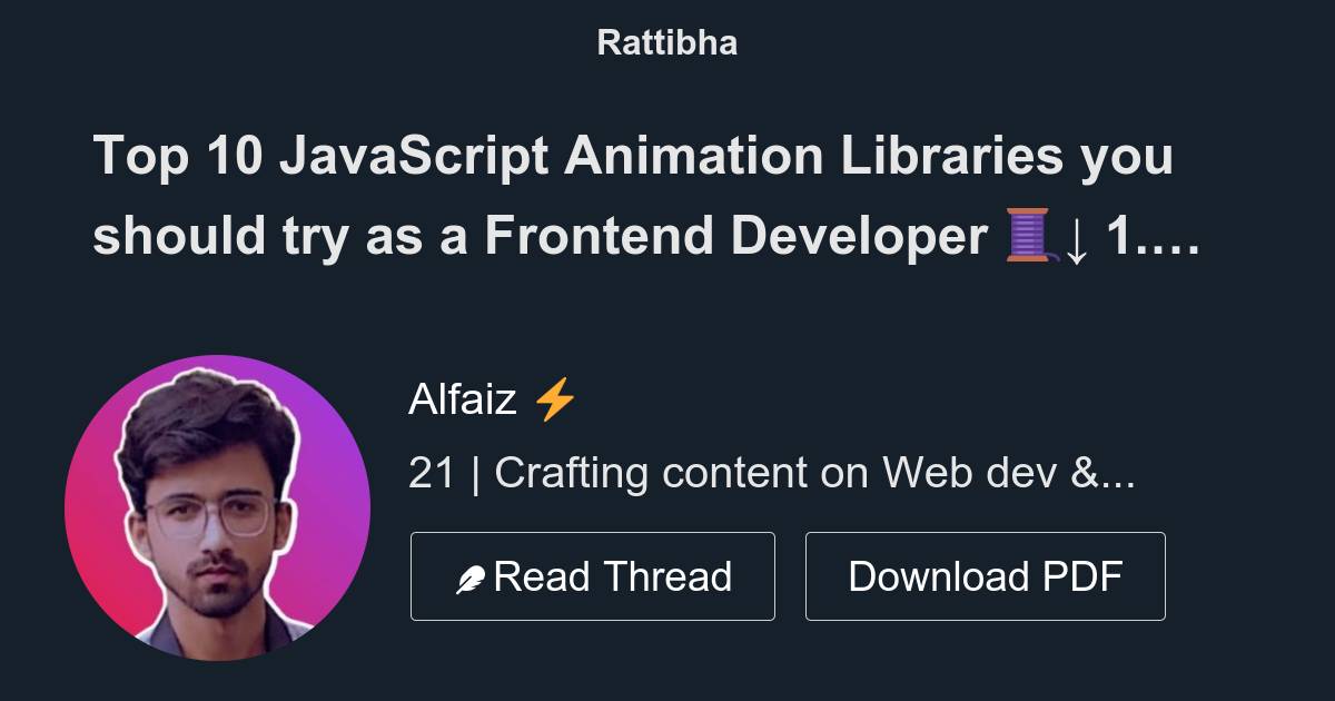 Top 10 JavaScript Animation Libraries you should try as a Frontend ...