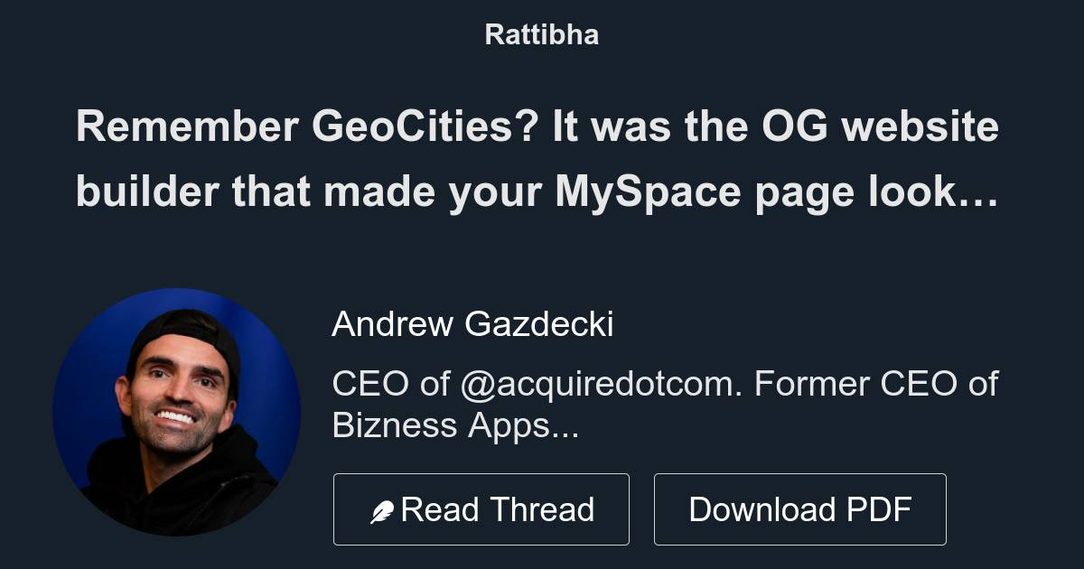 Remember GeoCities? It was the OG website builder that made your ...
