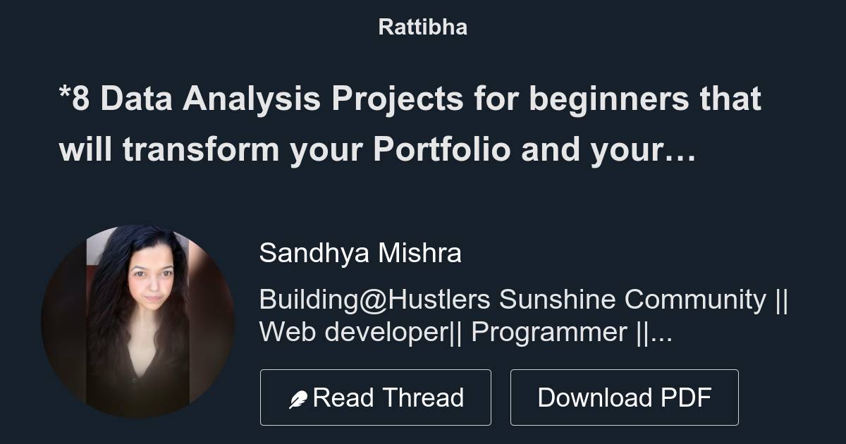 *8 Data Analysis Projects for beginners that will transform your ...