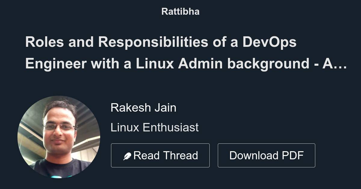 Roles and Responsibilities of a DevOps Engineer with a Linux Admin ...