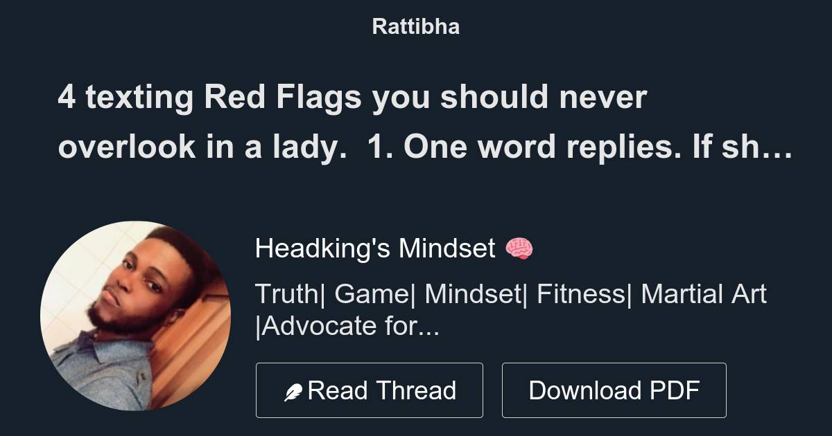 4 texting Red Flags you should never overlook in a lady. - Thread from ...