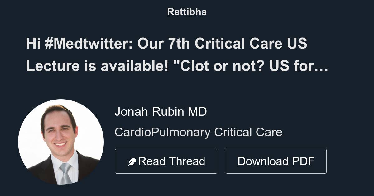 Hi #Medtwitter: Our 7th Critical Care US Lecture is available! 