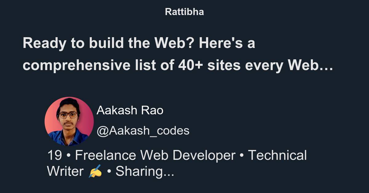 Ready to build the web here s a comprehensive list of 40 sites every