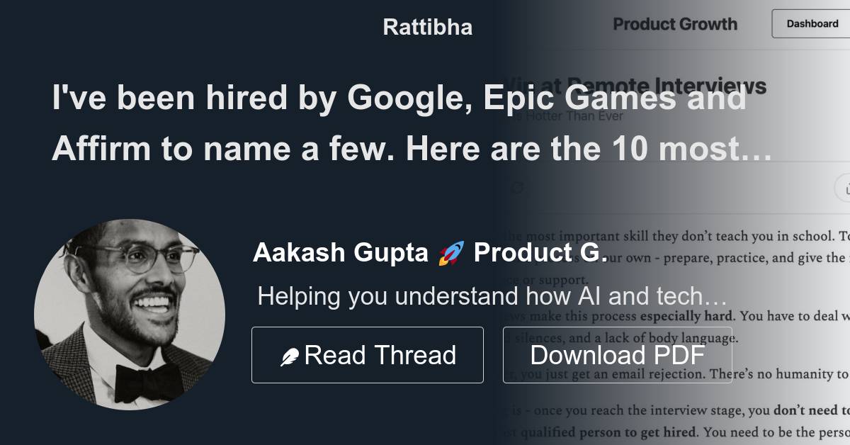 I've been hired by Google, Epic Games and Affirm to name a few. Here