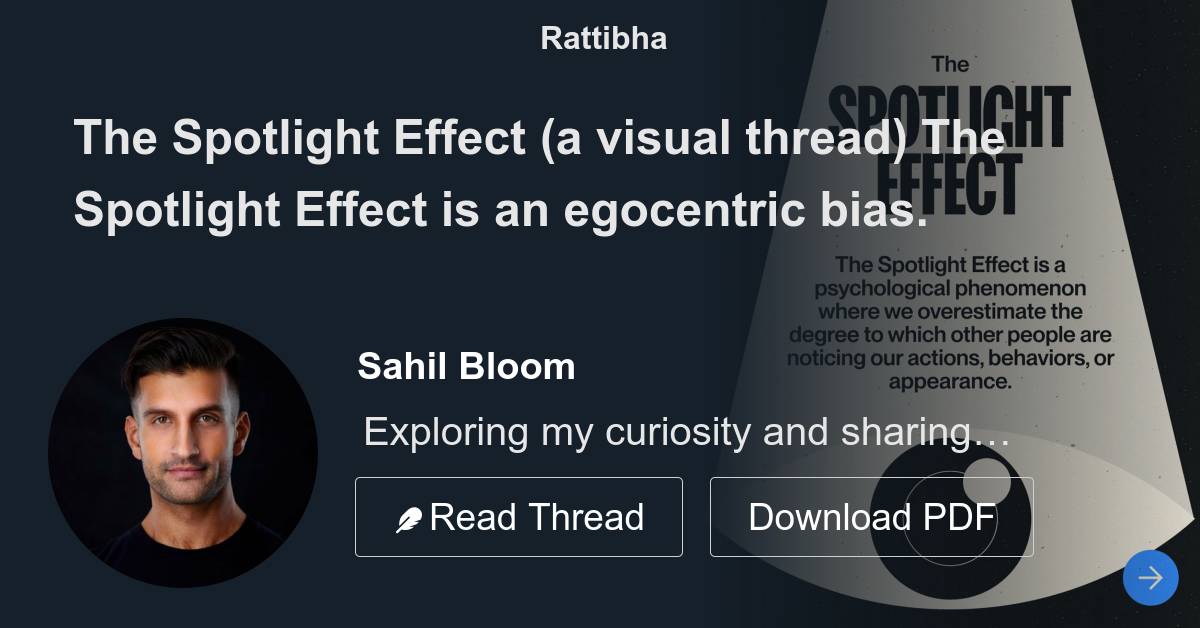 The Spotlight Effect (a visual thread) المسلسل من Sahil Bloom SahilBloom رتبها