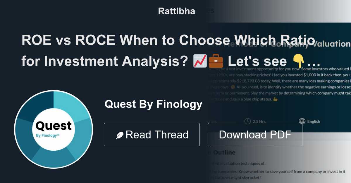 ROE vs ROCE When to Choose Which Ratio for Investment Analysis? 📈💼 Let ...