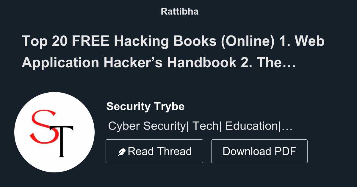 Top 20 free hacking books online 1 web application hacker s handbook