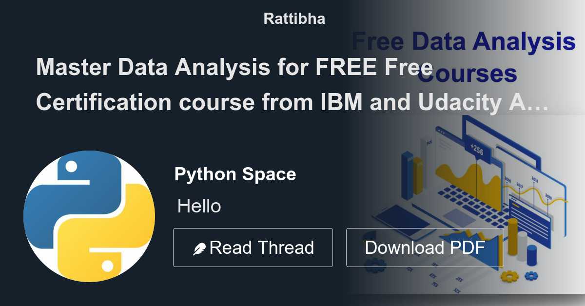 Master Data Analysis for FREE Free Certification course from IBM and ...