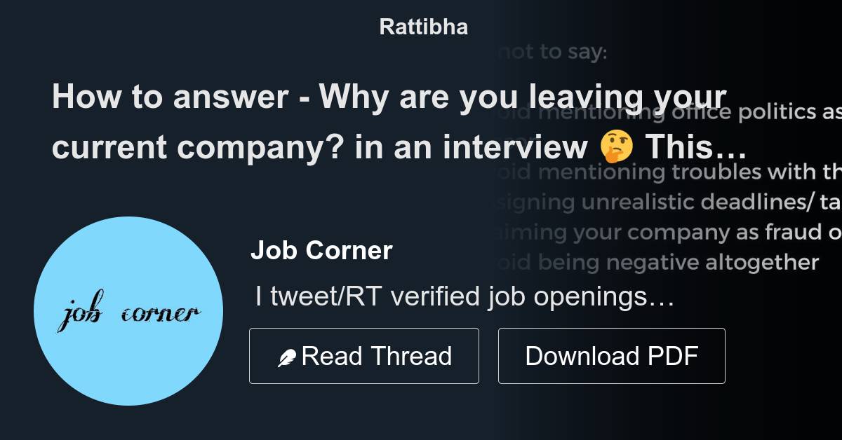 How To Answer Why Are You Leaving Your Current Company In An how-to-answer-why-are-you-leaving-your-current-company-in-an