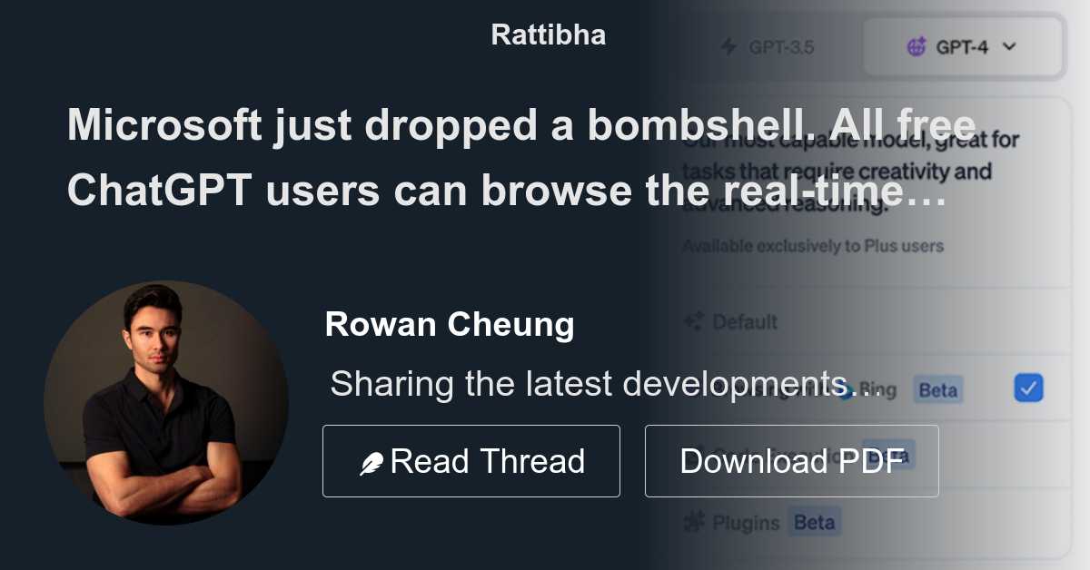 Microsoft Just Dropped A Bombshell. All Free ChatGPT Users Can Browse ...