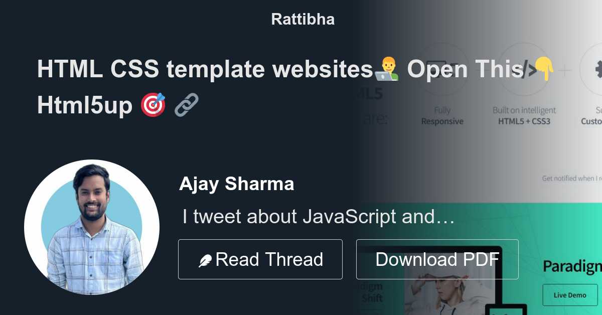 HTML CSS template websites👨💻 Open This 👇 - Thread from Ajay Sharma ...