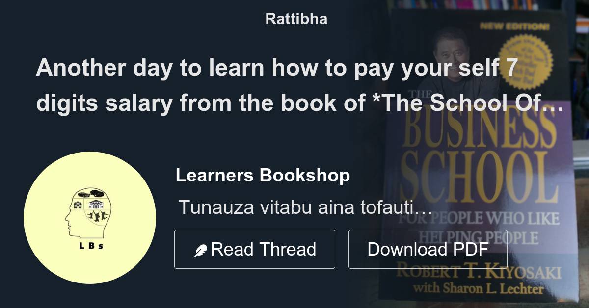 Another day to learn how to pay your self 7 digits salary from the book