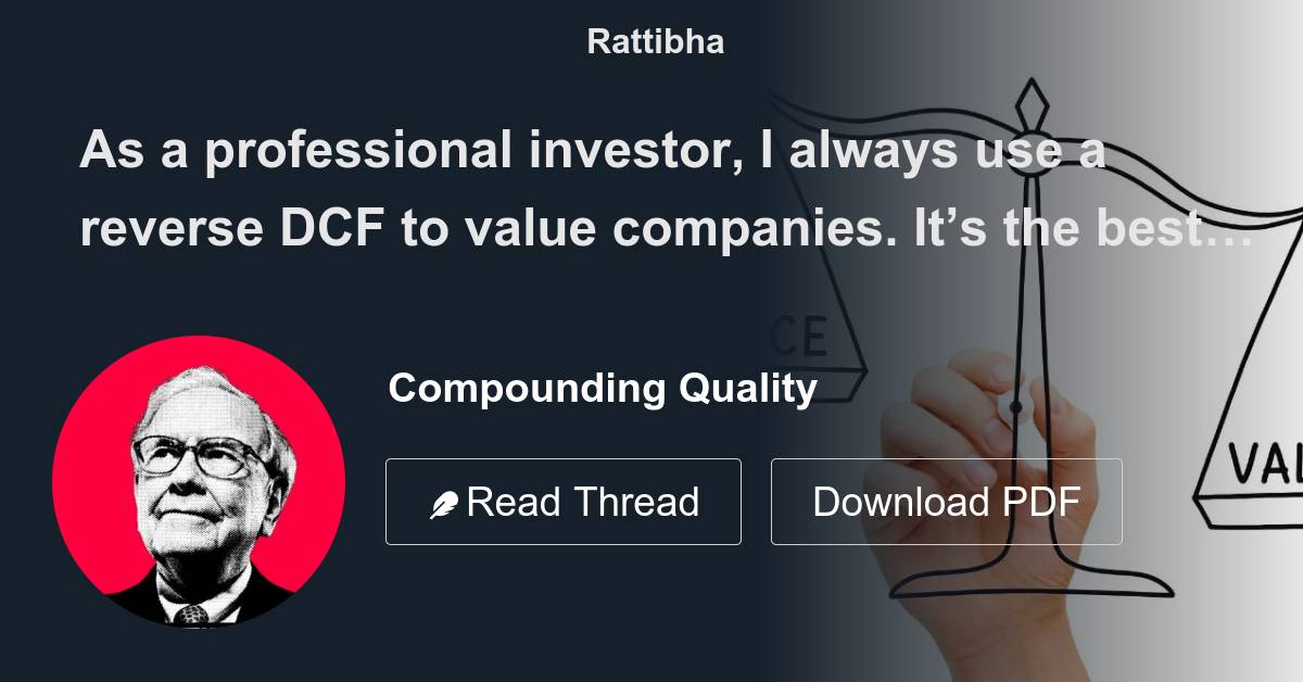 As A Professional Investor I Always Use A Reverse DCF To Value as-a-professional-investor-i-always-use-a-reverse-dcf-to-value