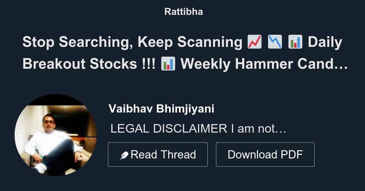Stop searching keep scanning daily breakout stocks weekly