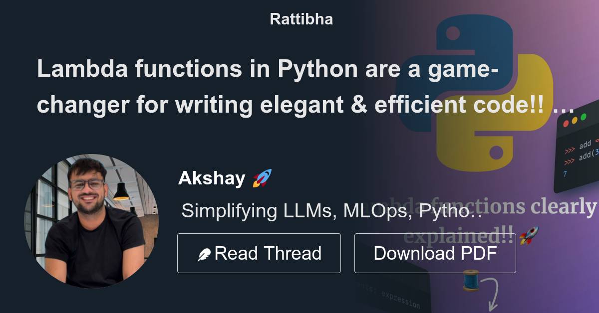 Lambda functions in Python are a gamechanger for writing elegant