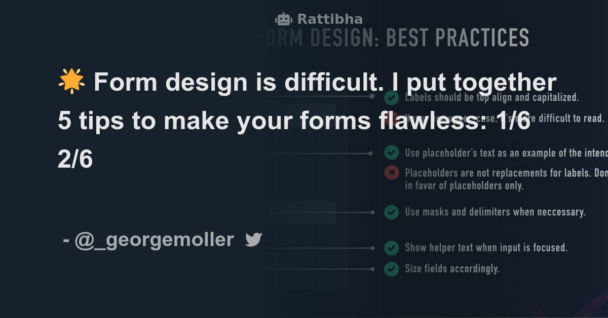 🌟 Form design is difficult. I put together 5 tips to make your forms ...