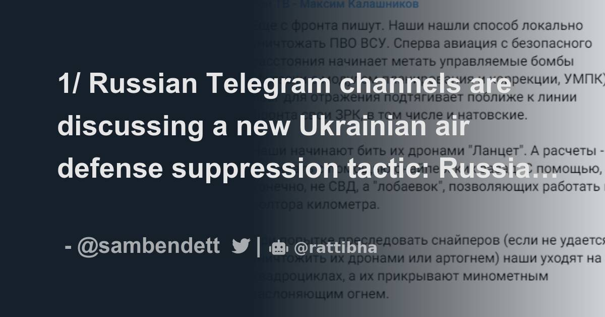 1 russian telegram channels are discussing a new ukrainian air defense