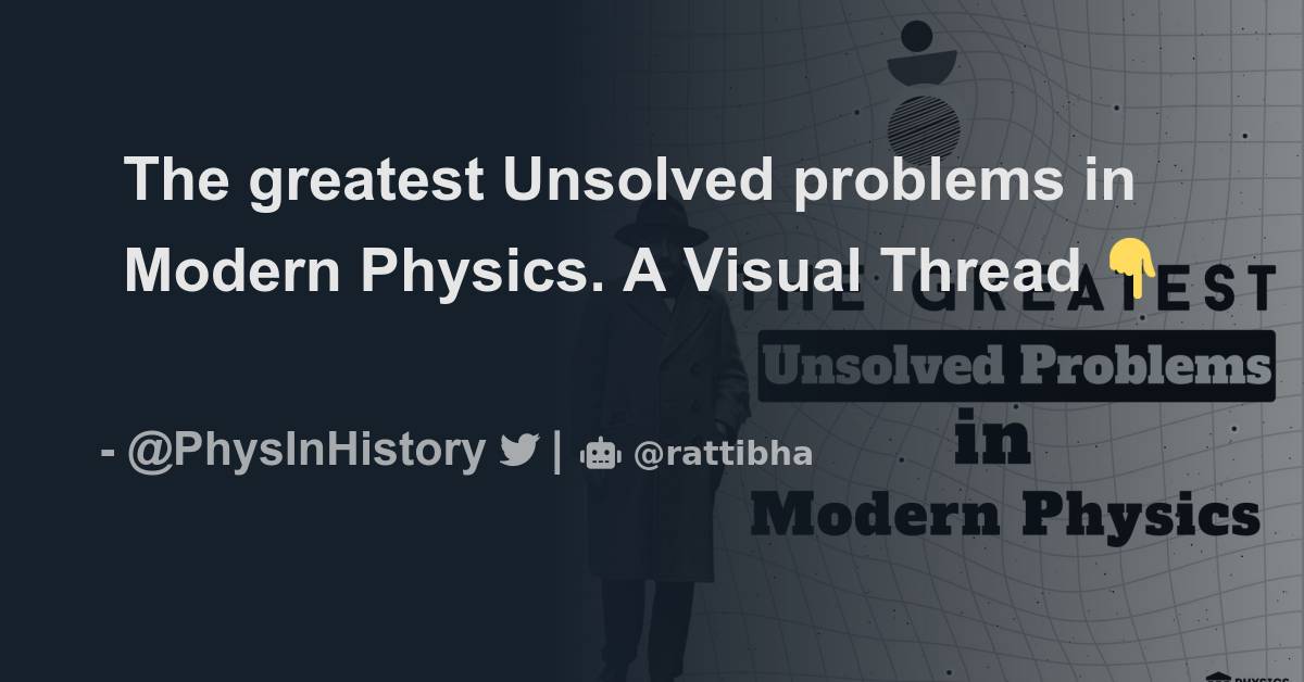 The greatest Unsolved problems in Modern Physics. A Visual Thread 👇 ...