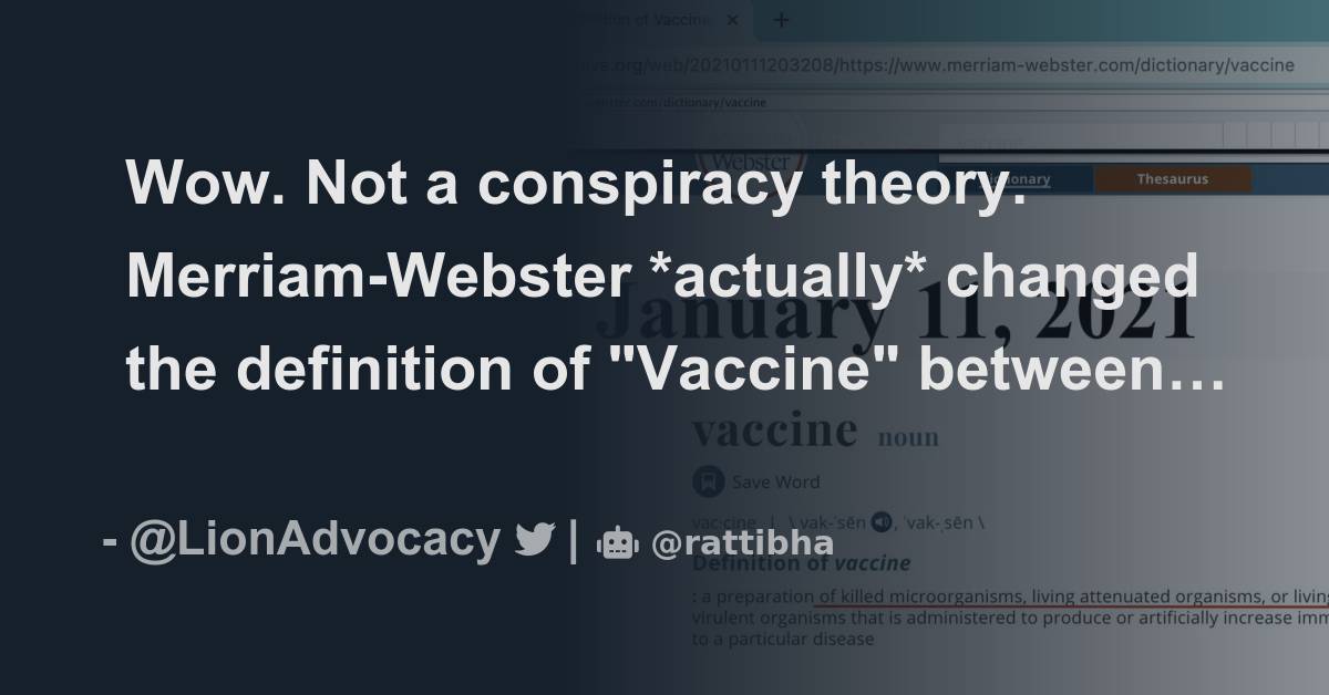 Wow. Not a conspiracy theory. Merriamster *actually* changed the