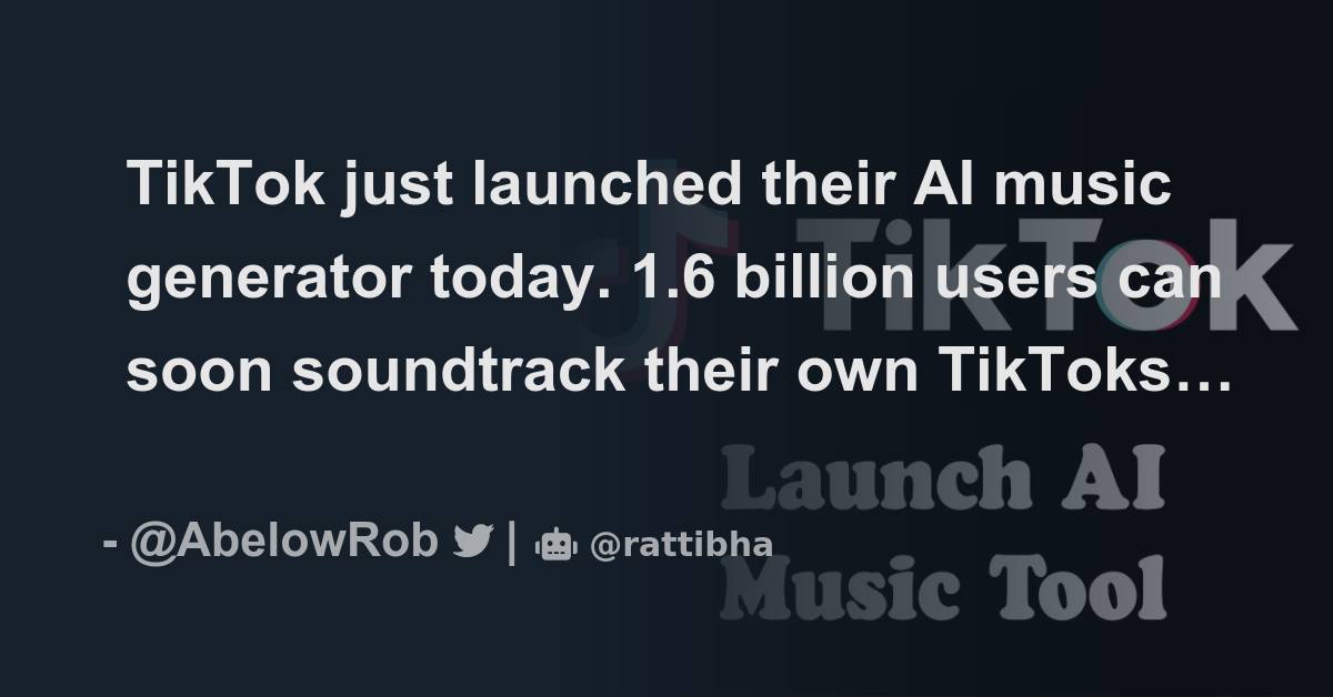 TikTok just launched their AI music generator today. 1.6 billion users