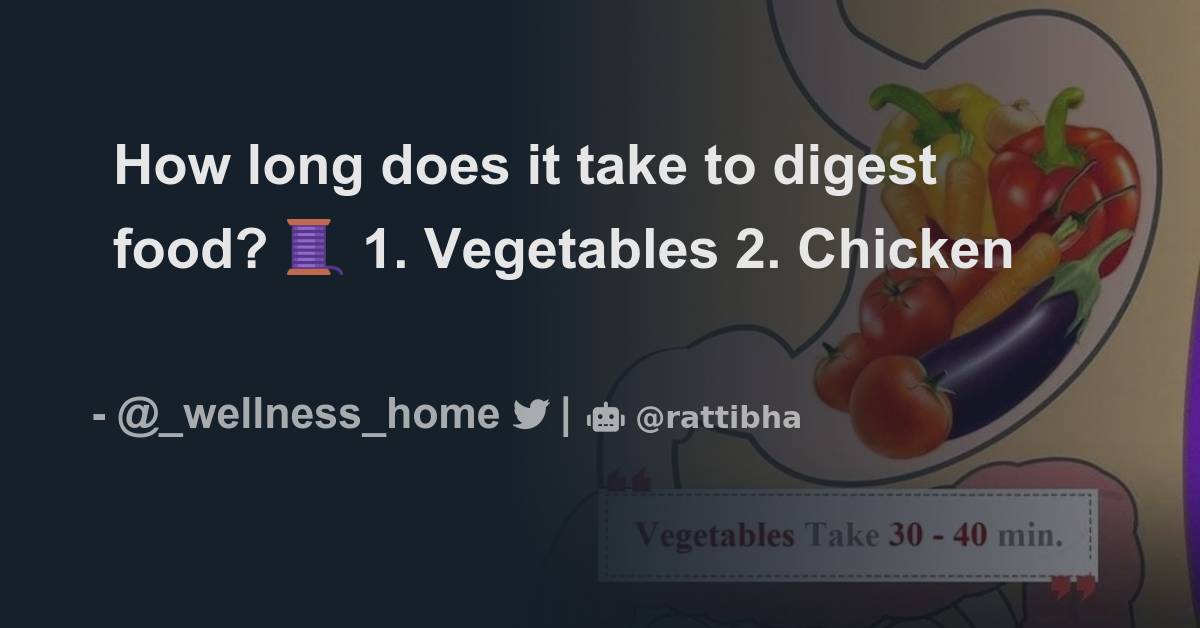 How long does it take to digest food? 🧵 1. Vegetables Thread from