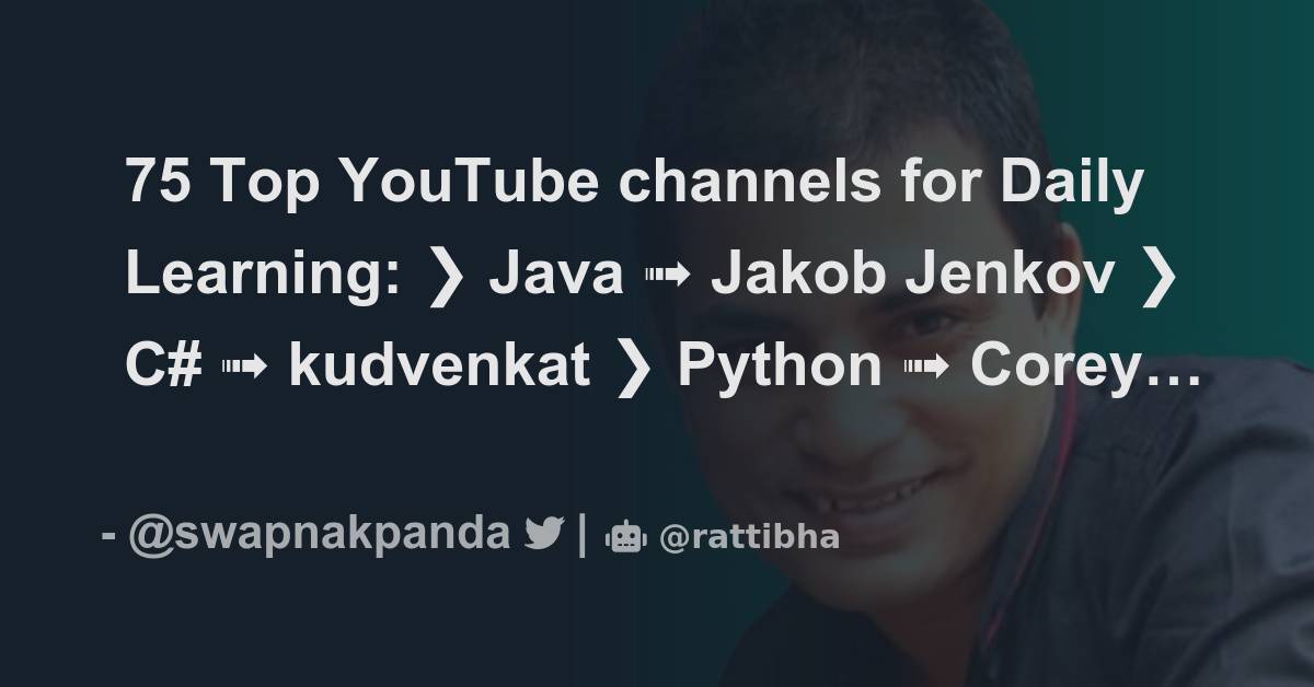 75 Top YouTube channels for Daily Learning Java Jakob Jenkov C