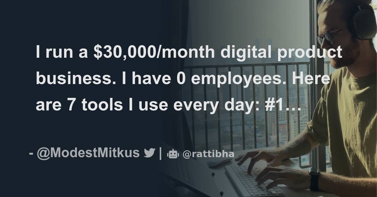 I run a $30,000/month digital product business. I have 0 employees ...