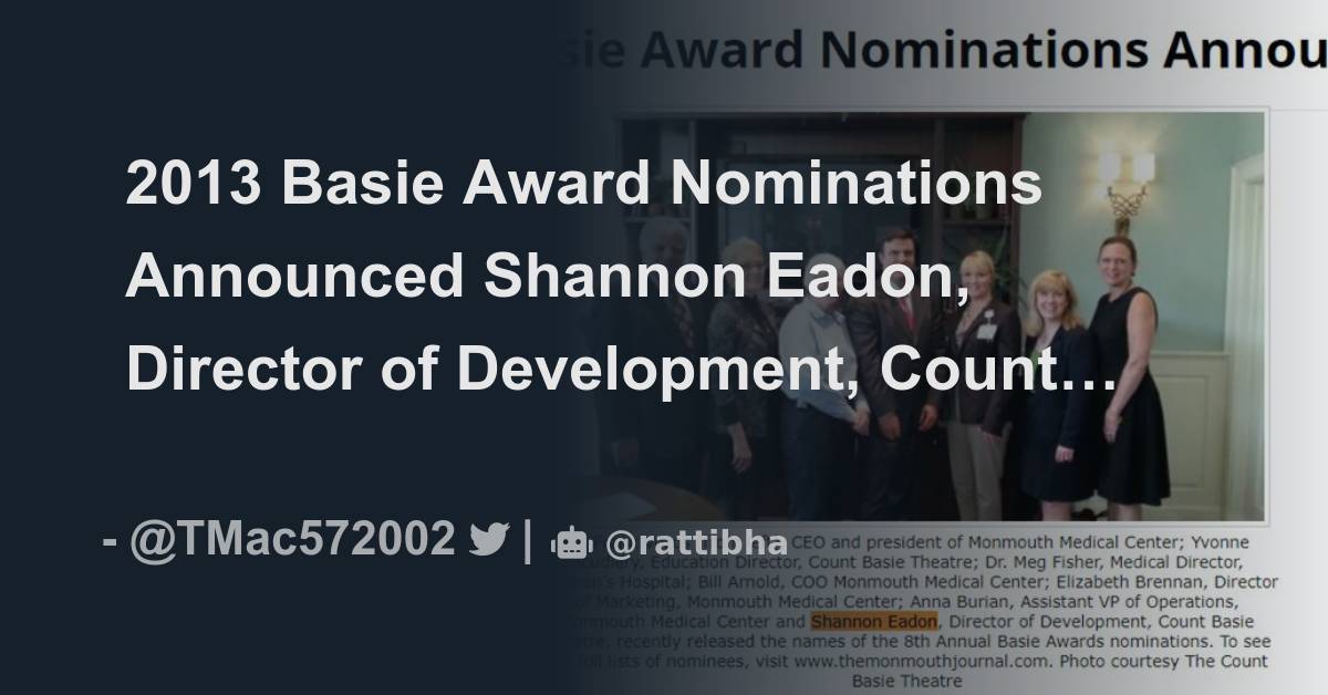 2013 Basie Award Nominations Announced Shannon Eadon, Director of